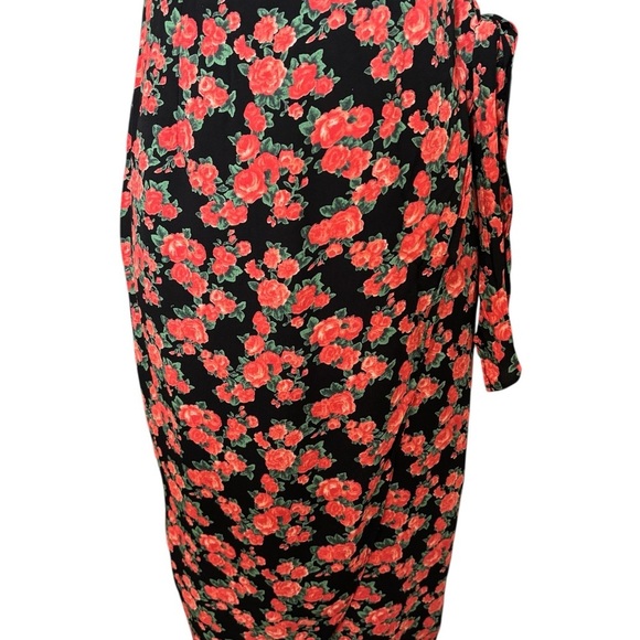 Privacy Please x Revolve Faux Wrap Halter MIDI Dress Criss Cross Back Floral M - Picture 3 of 13
